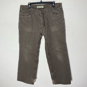Wind River Distressed Brown Insulated Canvas Work Pants 38 Utility Gorpcore